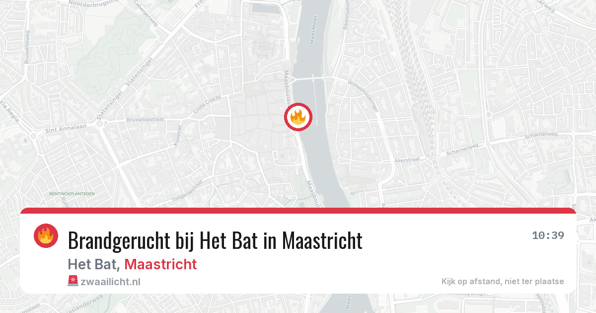 Brandgerucht bij Het Bat in Maastricht — 28 mei 2026