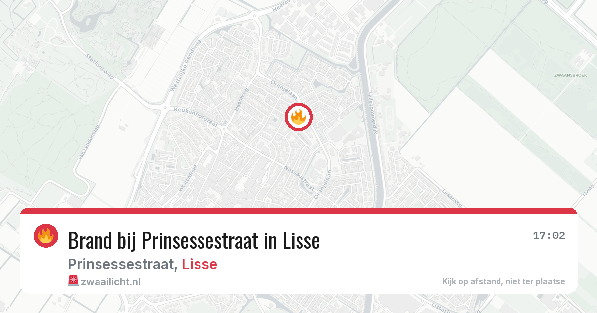 Brand bij Prinsessestraat in Lisse — 23 mrt 2026