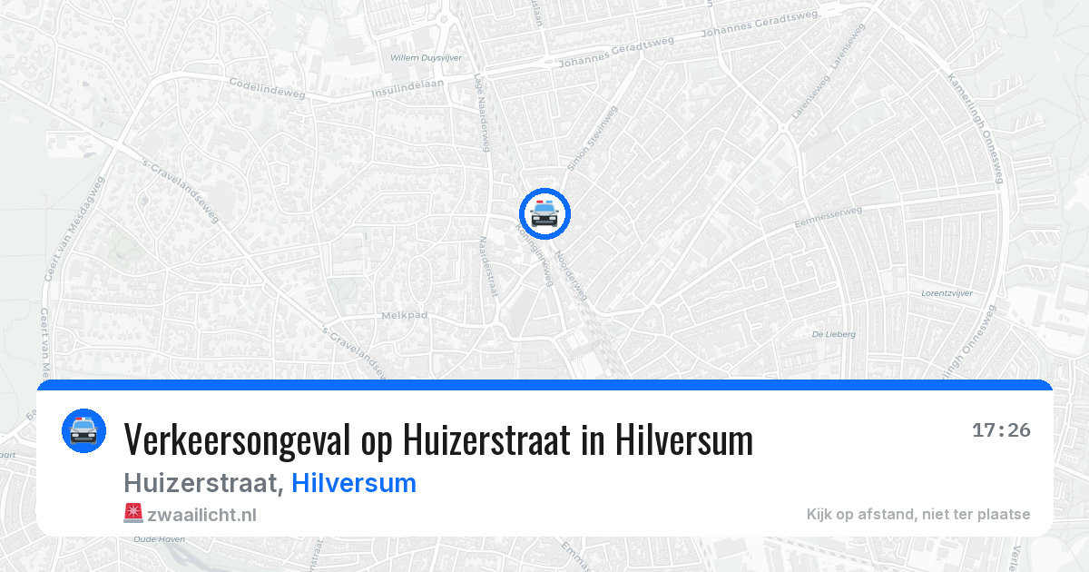 Verkeersongeval op Huizerstraat in Hilversum — 13 mei 2026