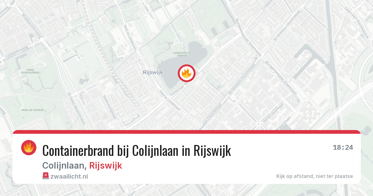 Containerbrand bij Colijnlaan in Rijswijk — 10 aug 2026