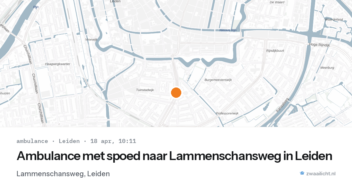 Ambulance met spoed naar Lammenschansweg in Leiden — 18 apr 2026