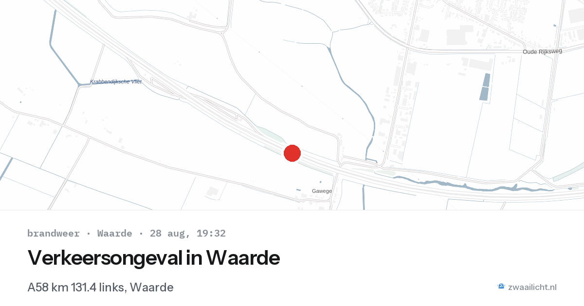 Verkeersongeval in Waarde — 28 aug 2026
