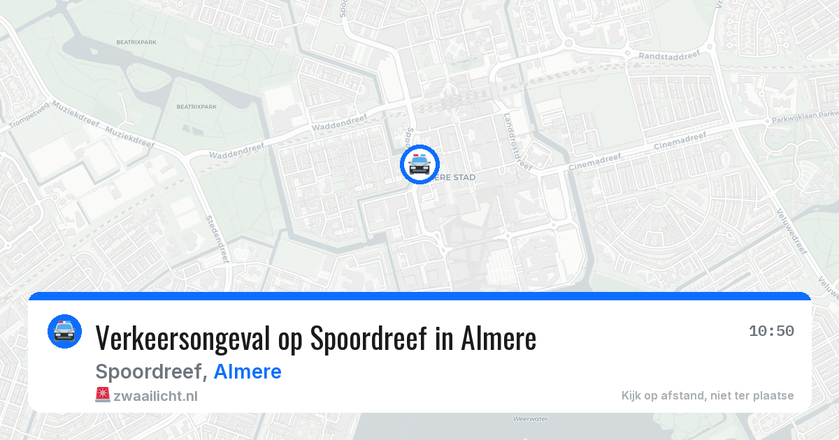 Verkeersongeval op Spoordreef in Almere — 12 jun 2026
