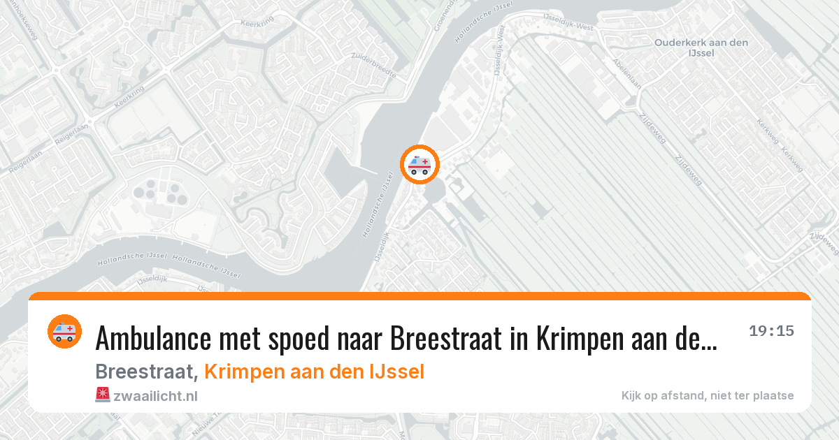 Ambulance met spoed naar Breestraat in Krimpen aan den IJssel — 26 jul 2026