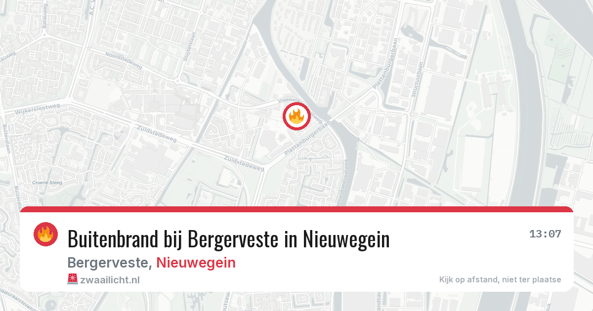 Buitenbrand bij Bergerveste in Nieuwegein — 13 aug 2026