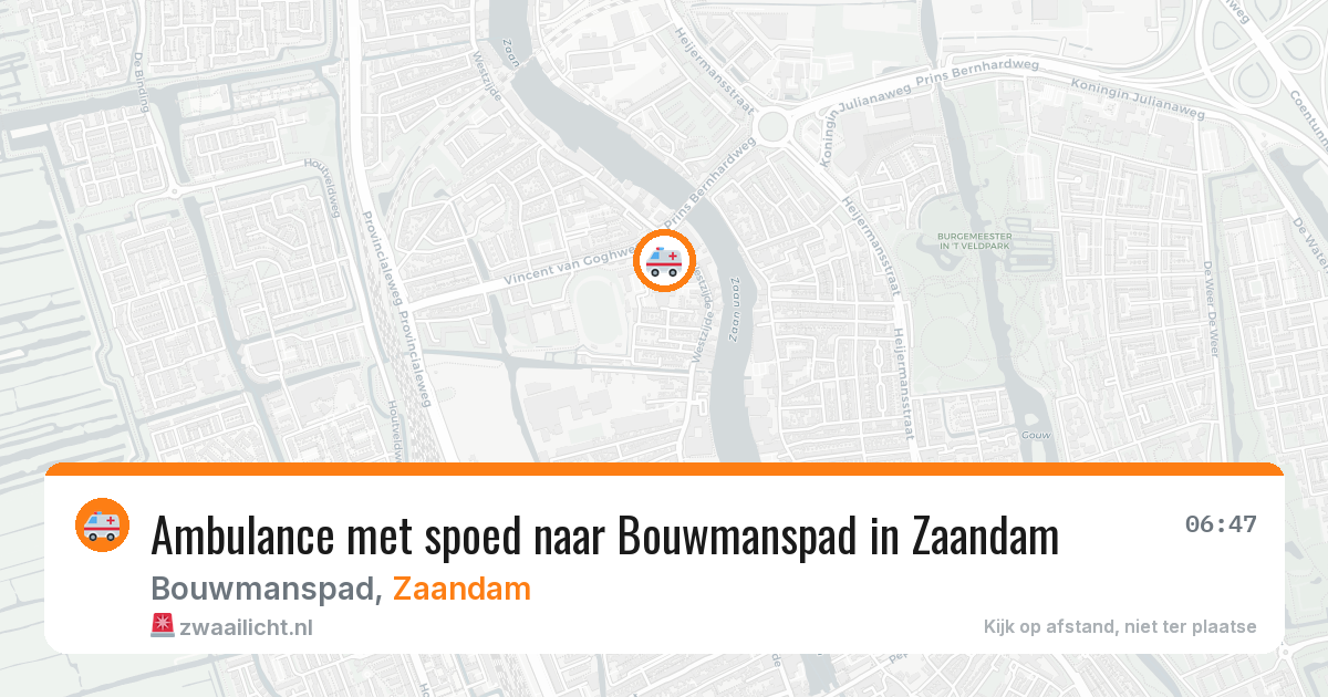 Ambulance met spoed naar Bouwmanspad in Zaandam — 29 jun 2026