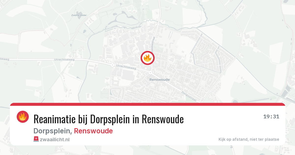 Reanimatie bij Dorpsplein in Renswoude — 14 mrt 2026