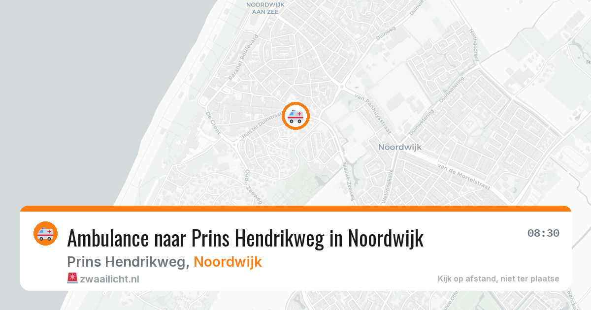 Ambulance naar Prins Hendrikweg in Noordwijk — 11 aug 2026