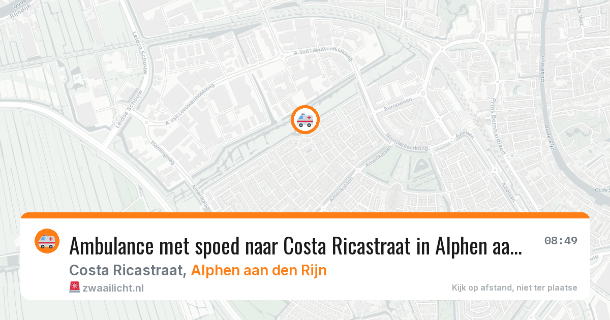 Ambulance met spoed naar Costa Ricastraat in Alphen aan den Rijn — 1 jul 2026