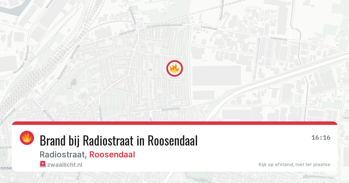 Brand bij Radiostraat in Roosendaal — 28 mei 2026