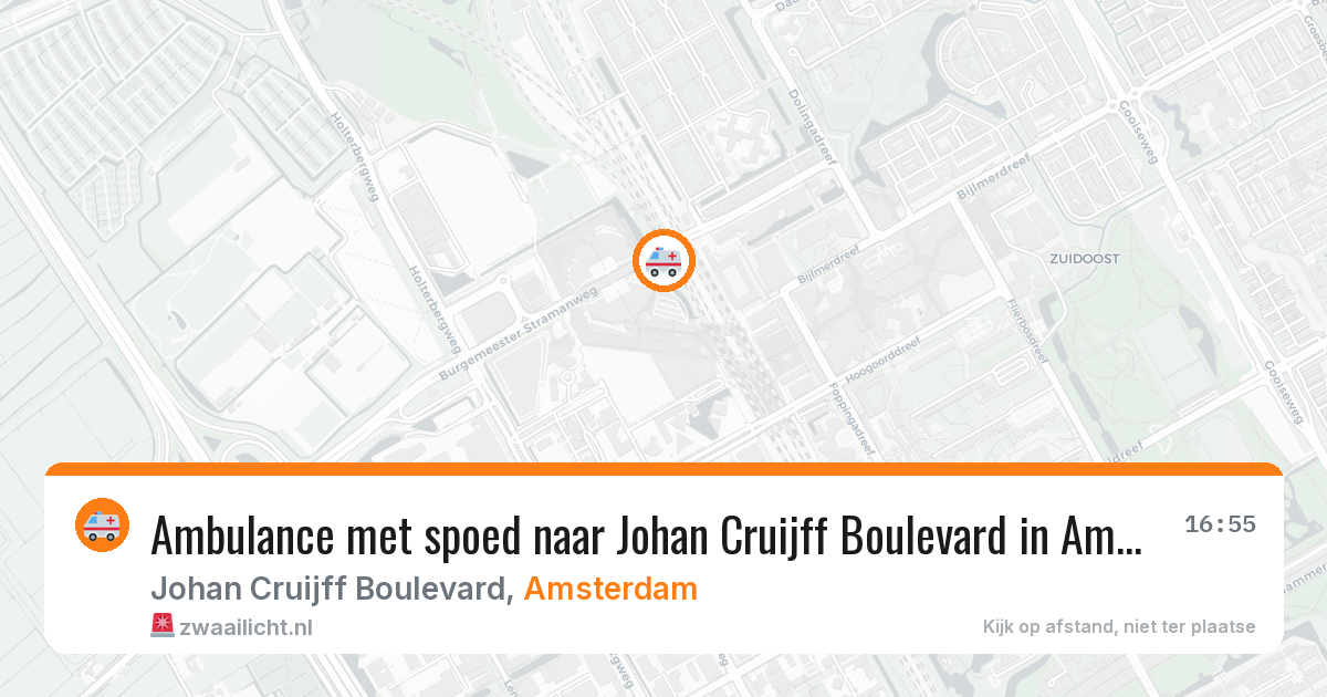 Ambulance met spoed naar Johan Cruijff Boulevard in Amsterdam — 14 aug 2026