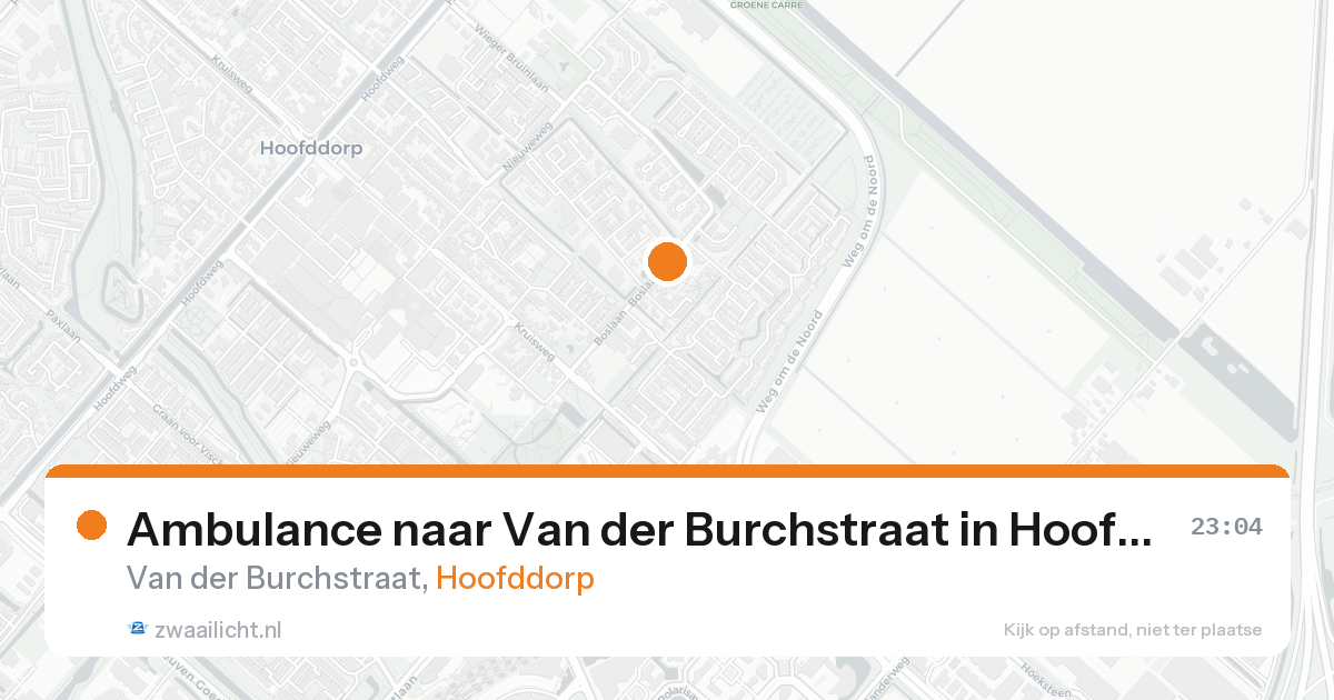 Ambulance naar Van der Burchstraat in Hoofddorp — 24 mei 2026