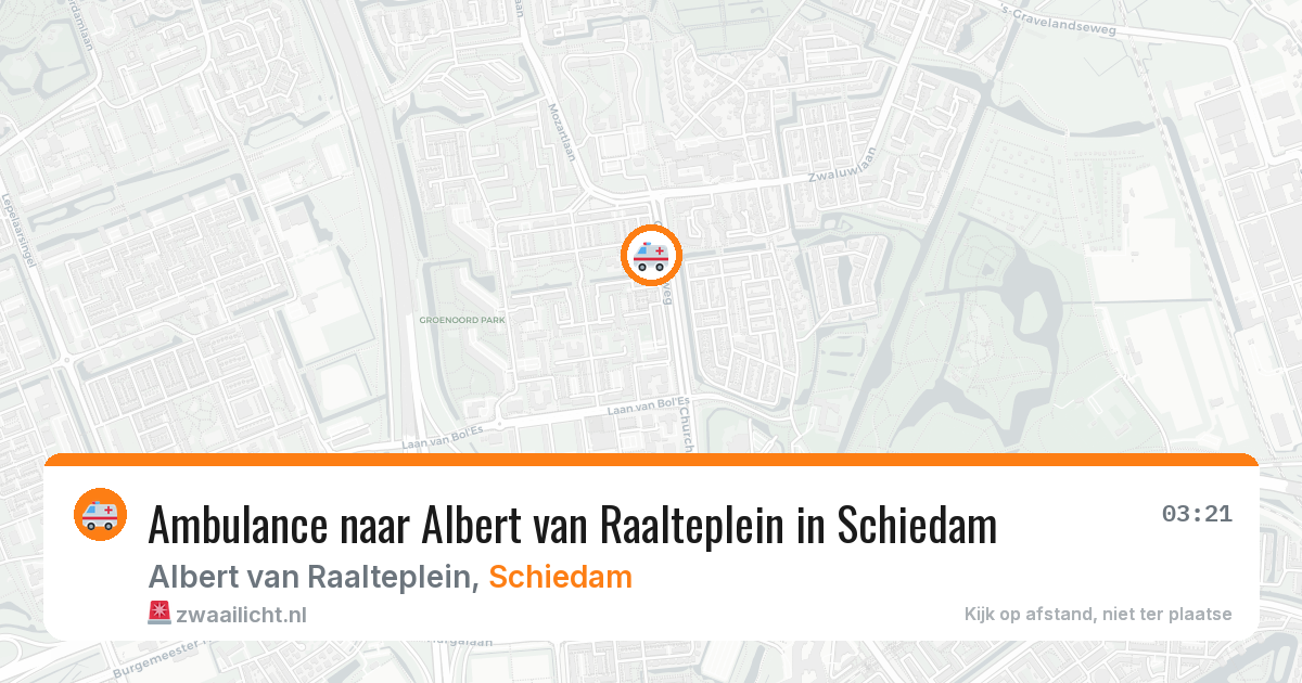Ambulance naar Albert van Raalteplein in Schiedam — 23 apr 2026