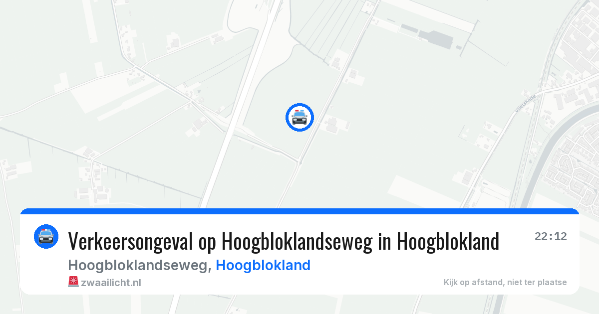 Verkeersongeval op Hoogbloklandseweg in Hoogblokland — 19 apr 2026