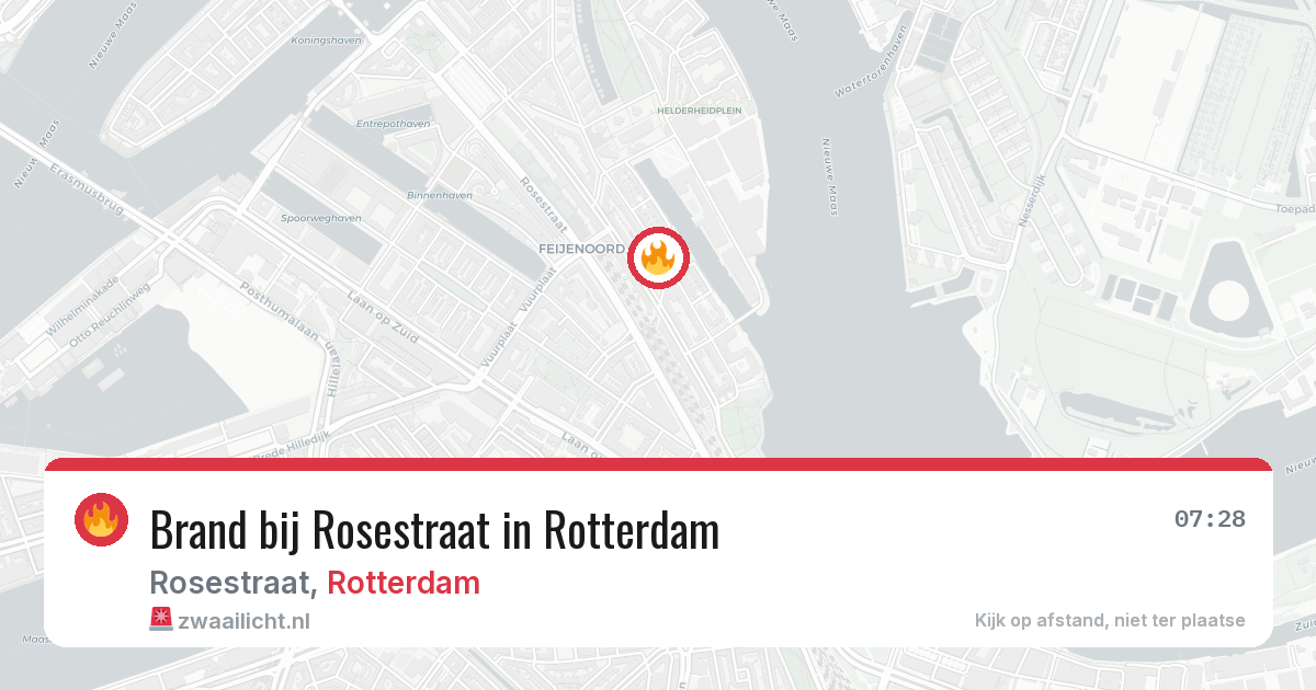 Brand bij Rosestraat in Rotterdam — 31 jul 2026