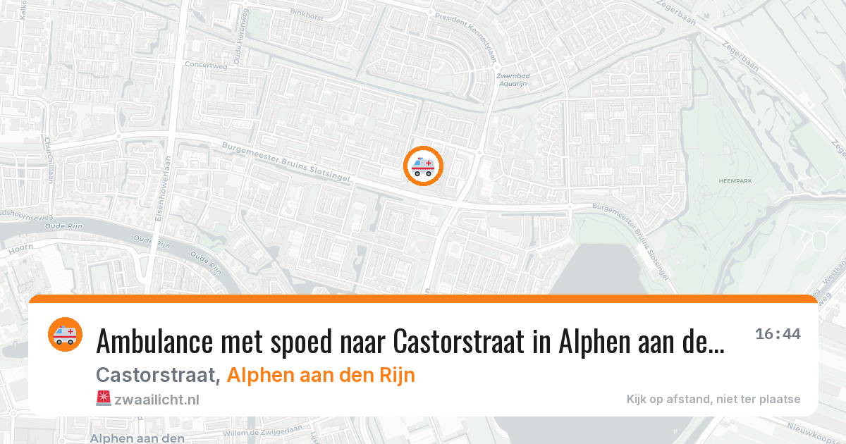 Ambulance met spoed naar Castorstraat in Alphen aan den Rijn — 23 mei 2026