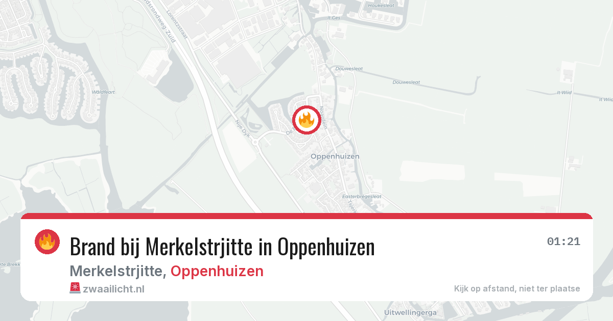 Brand bij Merkelstrjitte in Oppenhuizen — 20 mrt 2026