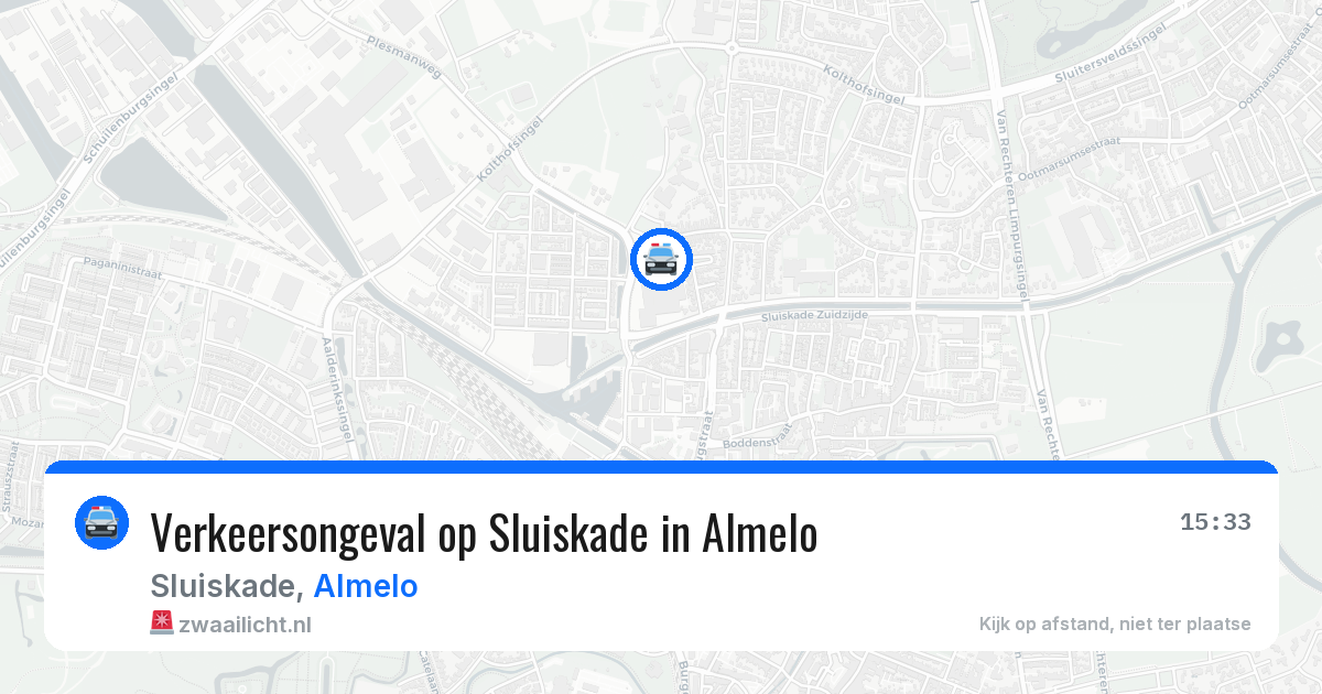 Verkeersongeval op Sluiskade in Almelo — 20 jul 2026