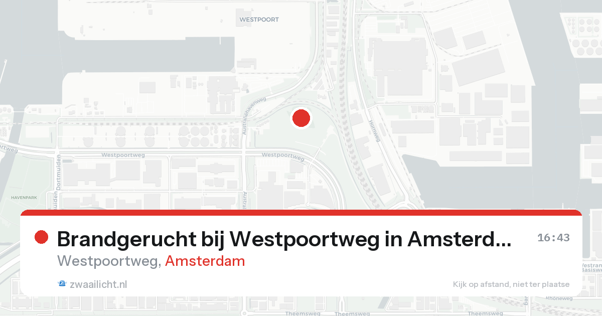 Brandgerucht bij Westpoortweg in Amsterdam — 29 mei 2026