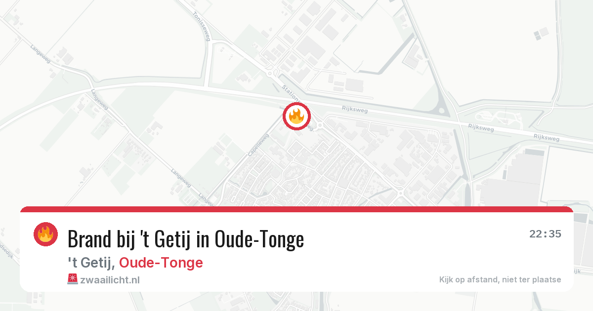 Brand bij 't Getij in Oude-Tonge — 10 aug 2026