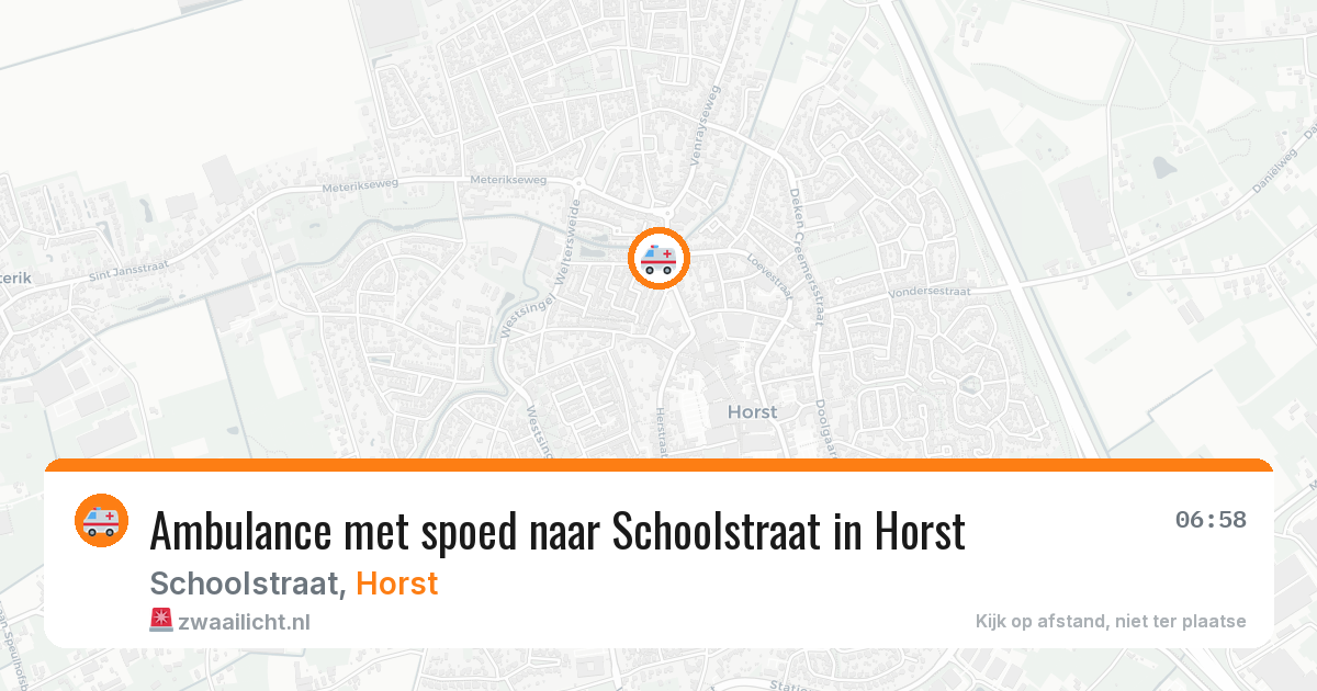 Ambulance met spoed naar Schoolstraat in Horst — 2 aug 2026
