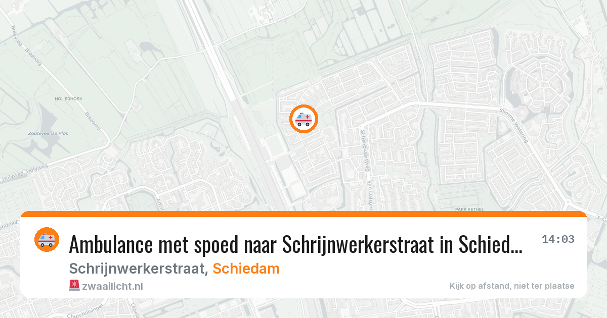 Ambulance met spoed naar Schrijnwerkerstraat in Schiedam — 5 apr 2026