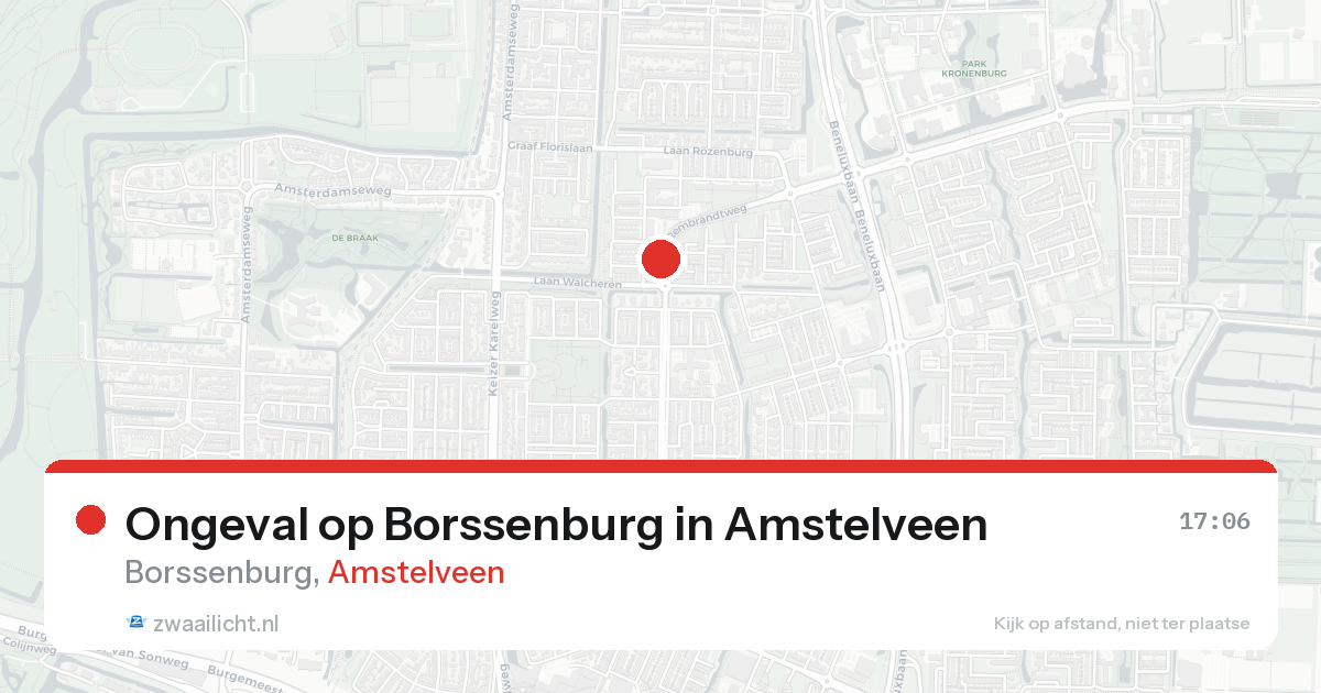Ongeval op Borssenburg in Amstelveen — 18 aug 2026