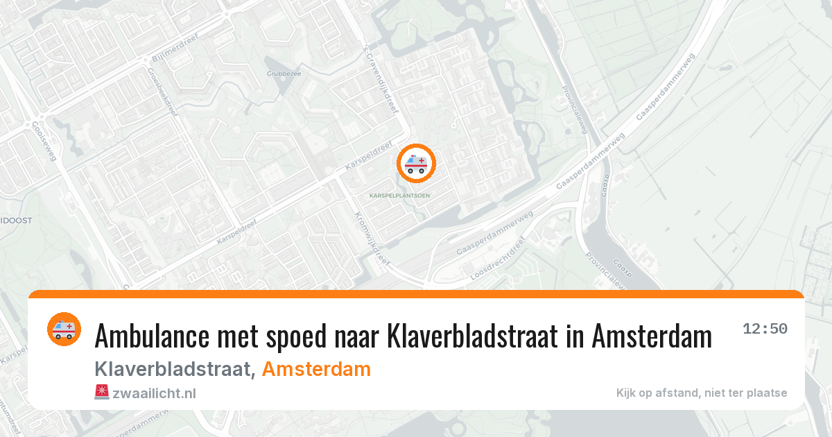 Ambulance met spoed naar Klaverbladstraat in Amsterdam — 29 jun 2026
