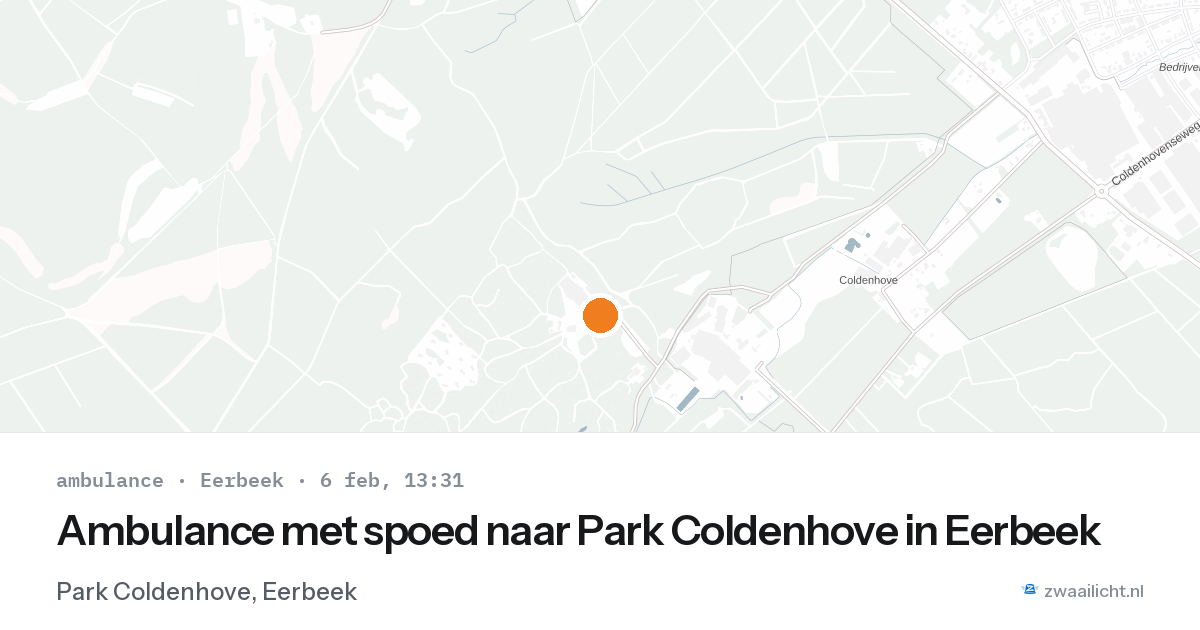 Ambulance met spoed naar Park Coldenhove in Eerbeek — 6 feb 2026