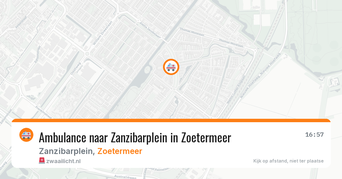 Ambulance naar Zanzibarplein in Zoetermeer — 19 jul 2026