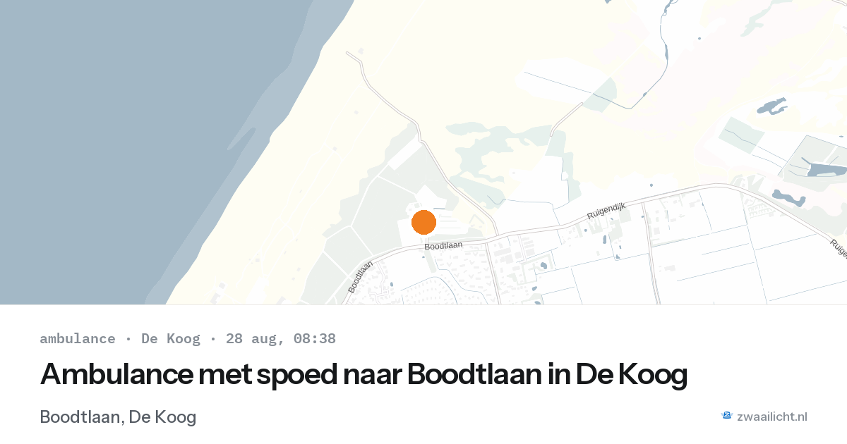 Ambulance met spoed naar Boodtlaan in De Koog — 28 aug 2026