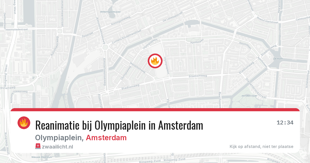 Reanimatie bij Olympiaplein in Amsterdam — 13 jun 2026