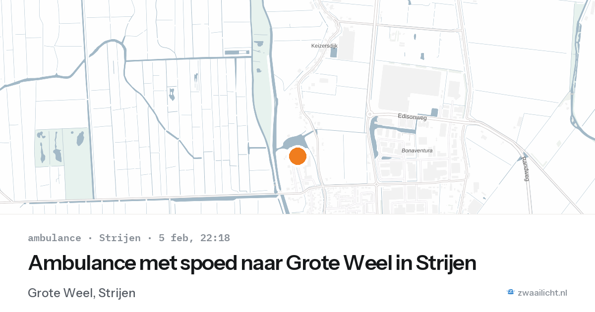 Ambulance met spoed naar Grote Weel in Strijen — 5 feb 2026