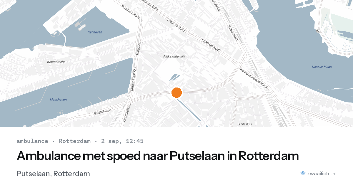 Ambulance met spoed naar Putselaan in Rotterdam — 2 sep 2026