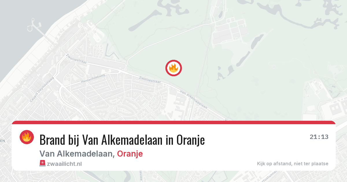 Brand bij Van Alkemadelaan in Oranje — 1 mei 2026
