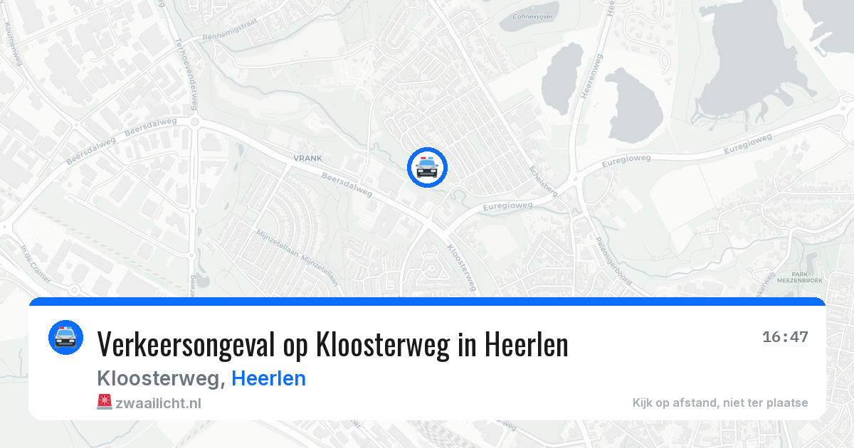 Verkeersongeval op Kloosterweg in Heerlen — 24 apr 2026