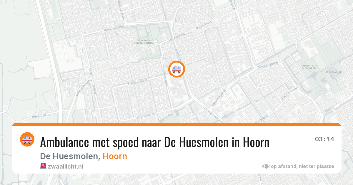 Ambulance met spoed naar De Huesmolen in Hoorn — 13 aug 2026