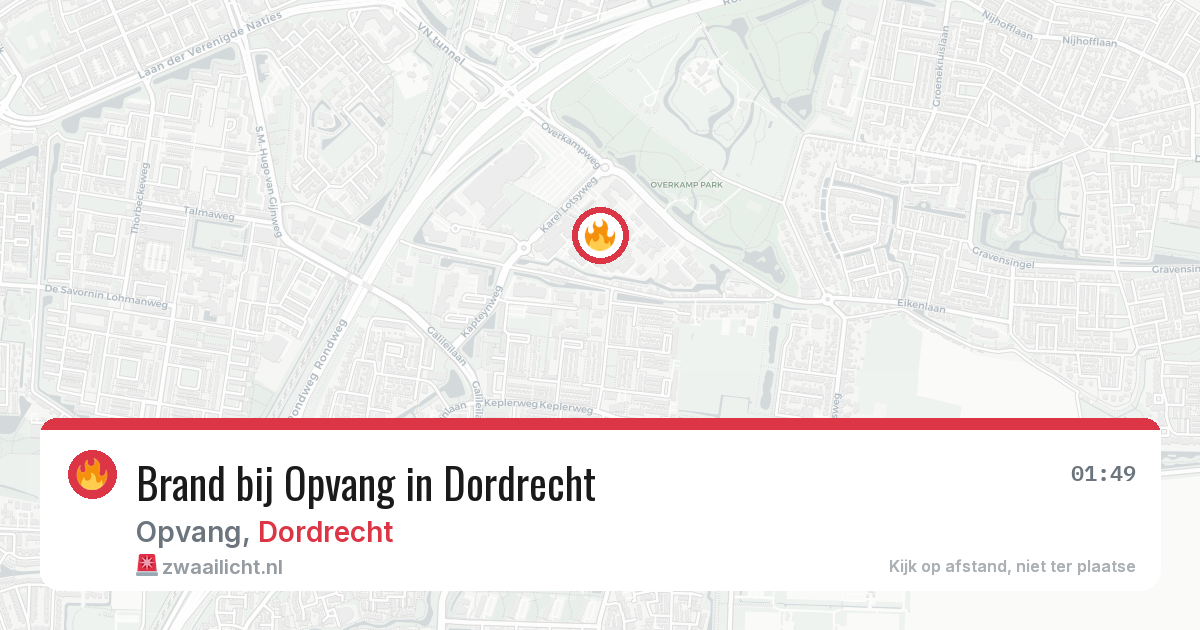 Brand bij Opvang in Dordrecht — 8 aug 2026