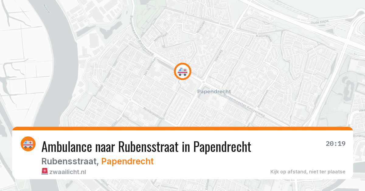 Ambulance naar Rubensstraat in Papendrecht — 19 jun 2026