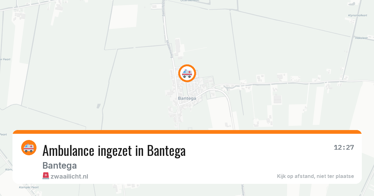 Ambulance ingezet in Bantega — 9 mei 2026 | 🚨 Zwaailicht.nl