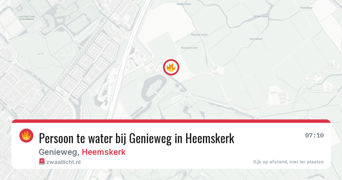 Persoon te water bij Genieweg in Heemskerk — 29 jan 2026