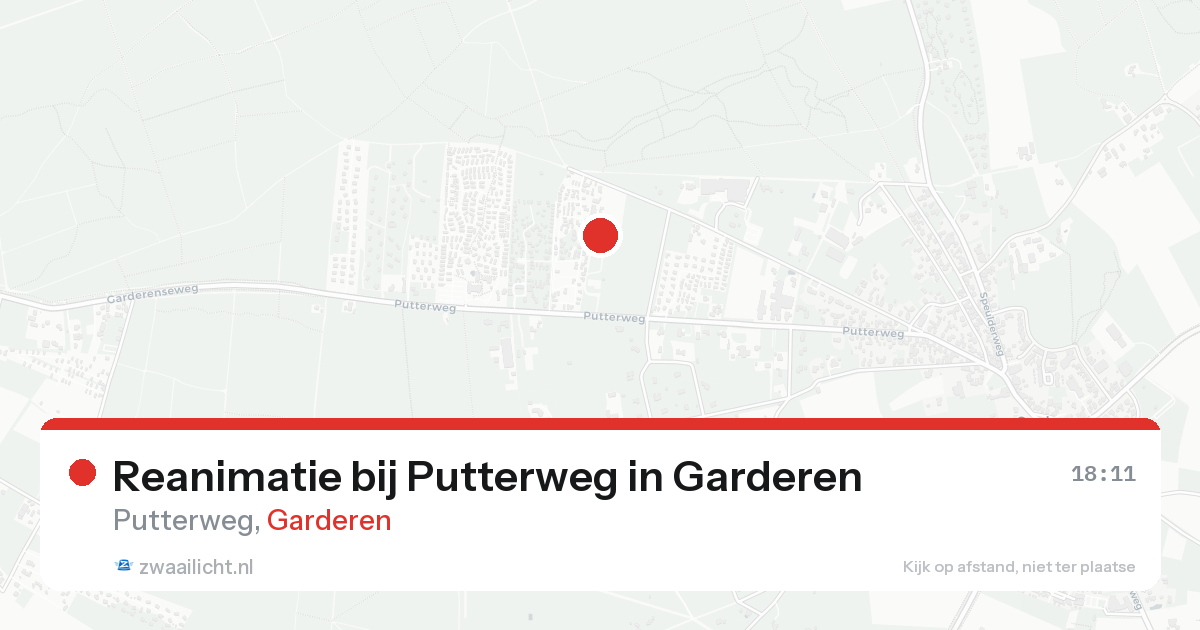 Reanimatie bij Putterweg in Garderen — 17 aug 2026