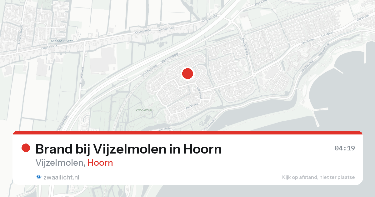 Brand bij Vijzelmolen in Hoorn — 4 jun 2026