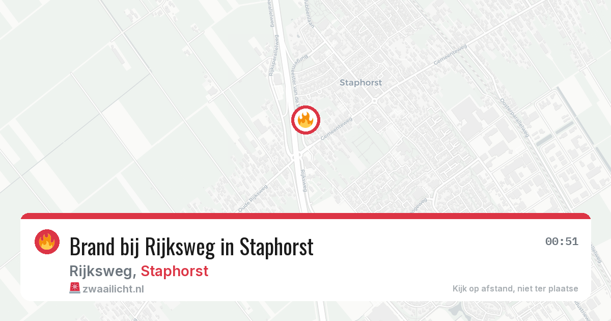 Brand bij Rijksweg in Staphorst — 19 jun 2026