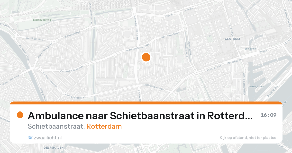 Ambulance naar Schietbaanstraat in Rotterdam — 15 aug 2026