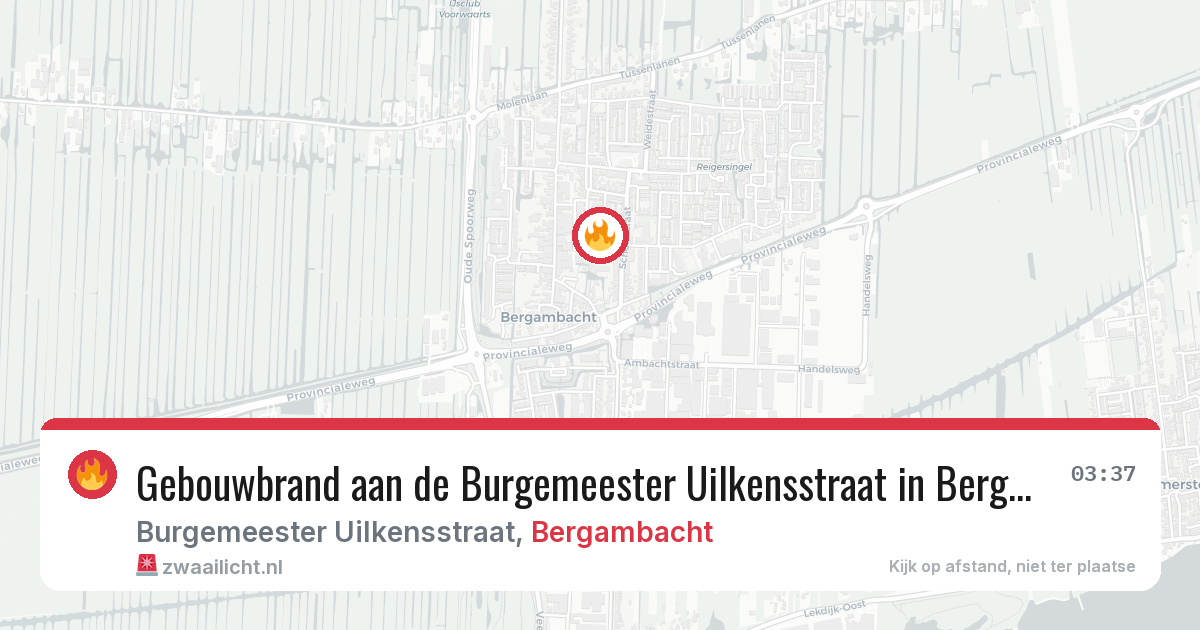 Gebouwbrand aan de Burgemeester Uilkensstraat in Bergambacht — 20 jan 2026