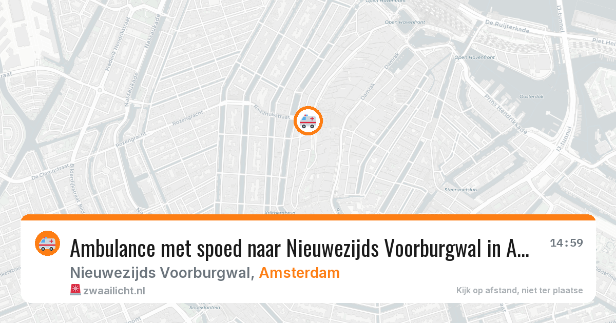 Ambulance met spoed naar Nieuwezijds Voorburgwal in Amsterdam — 7 apr 2026