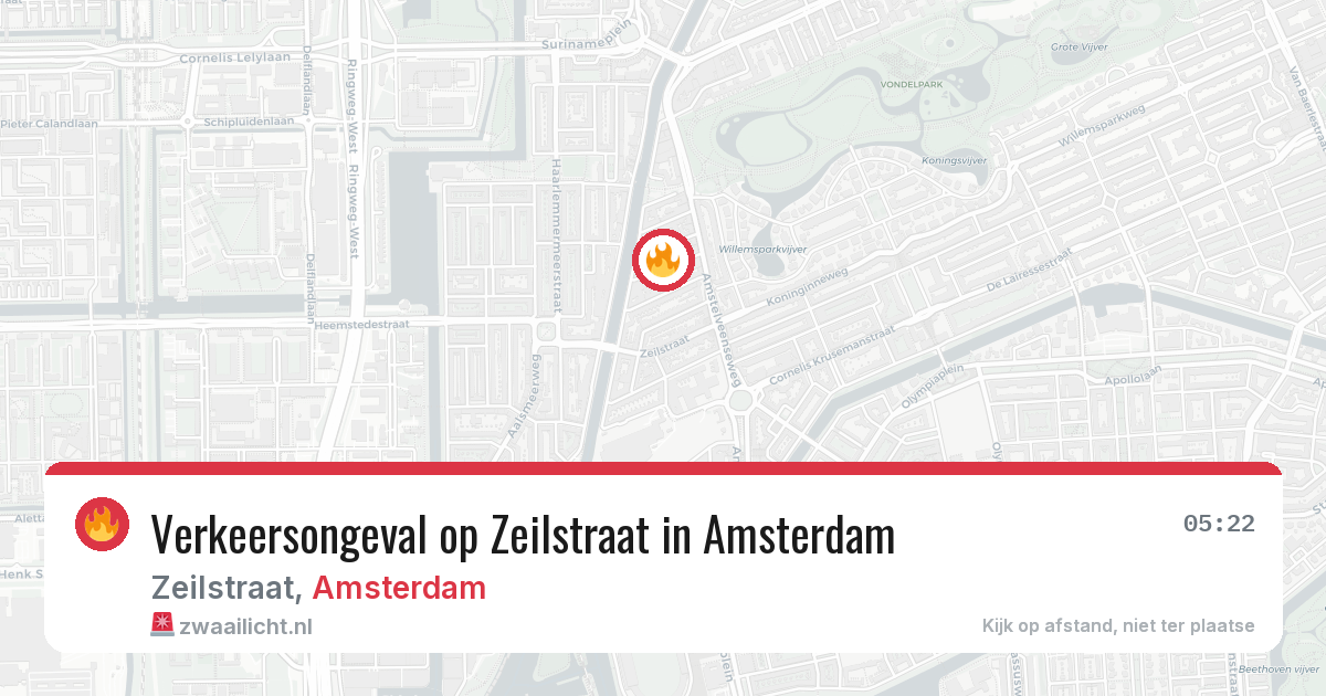 Verkeersongeval op Zeilstraat in Amsterdam — 7 jun 2026