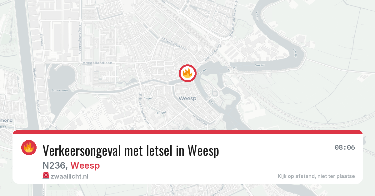 Verkeersongeval met letsel in Weesp — 9 apr 2026