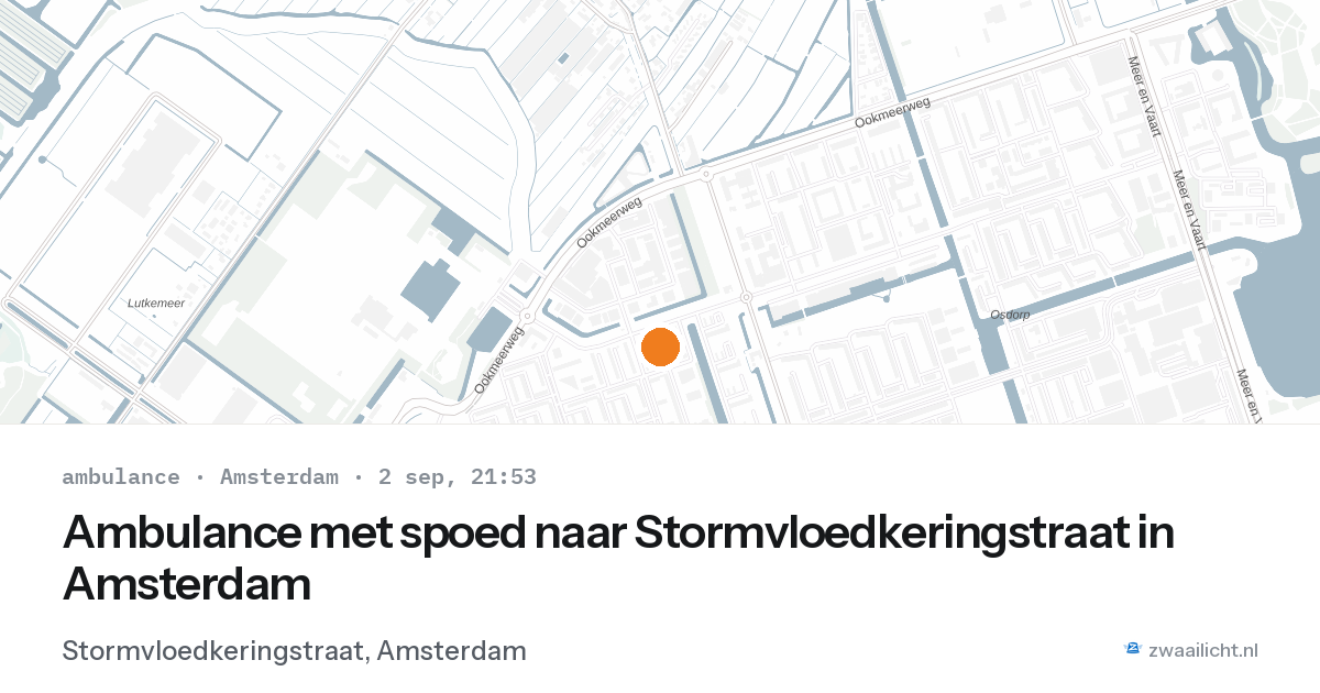Ambulance met spoed naar Stormvloedkeringstraat in Amsterdam — 2 sep 2026